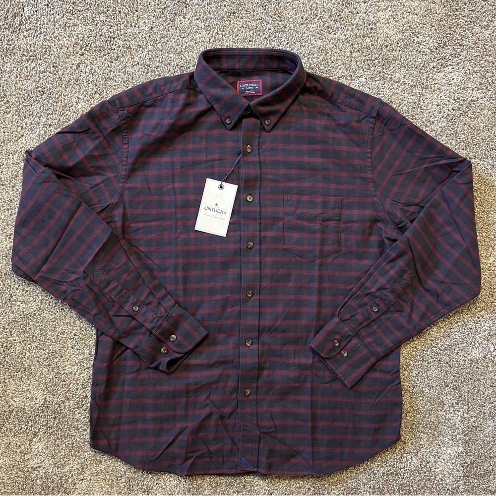 UNTUCKit Men’s Flannel Rully Button Down Shirt Size Large
